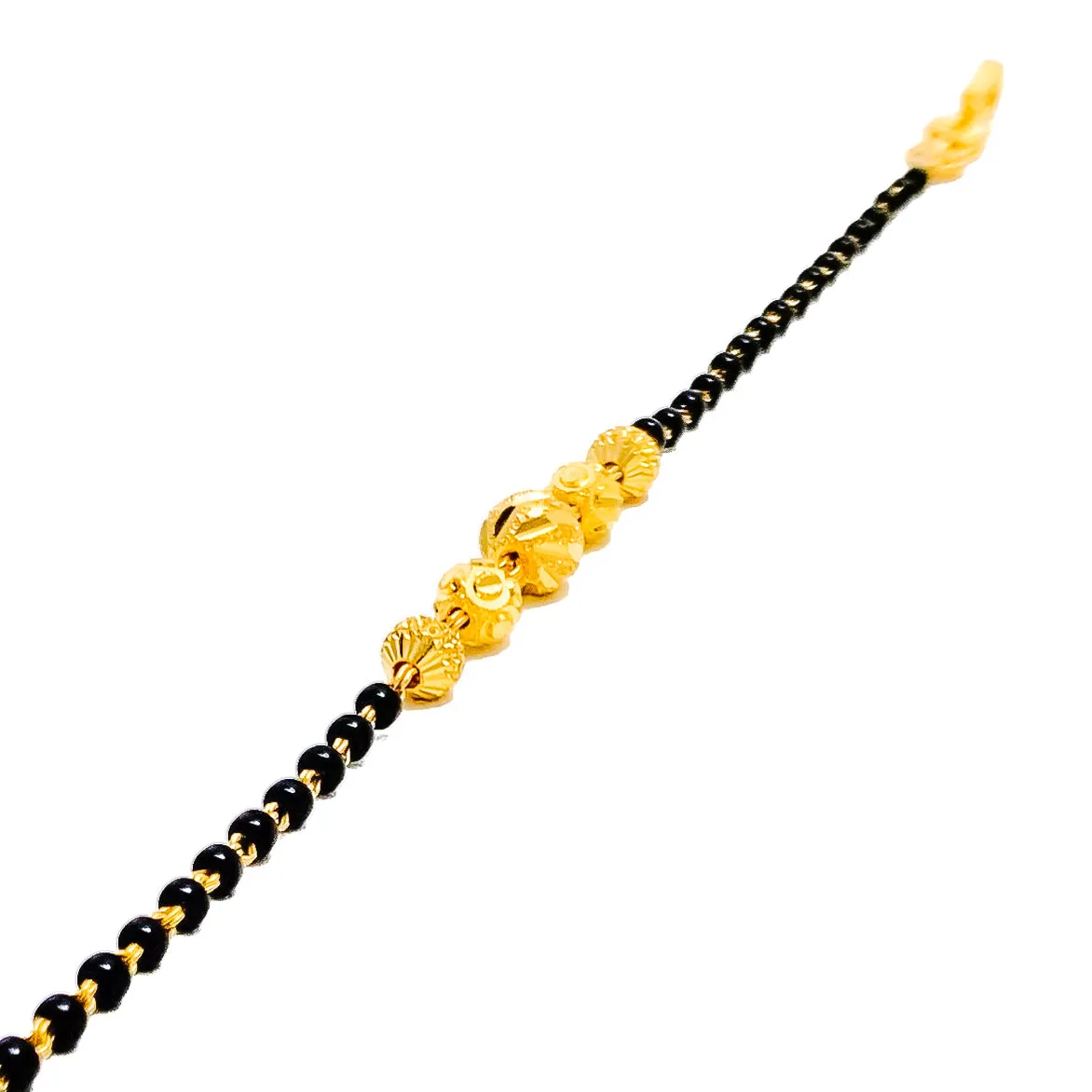 Elevated Fashionable 22k Gold Black Bead Bracelet