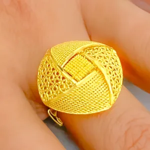 Elevated Lush 22k Gold Semi Statement Ring