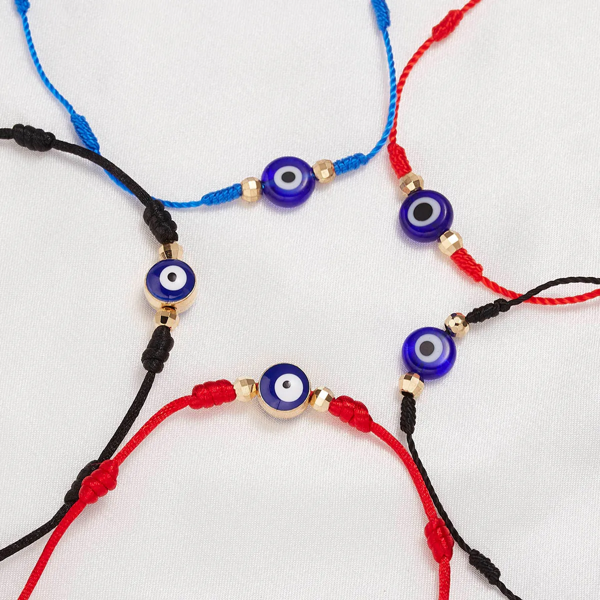 Embrace Fortuitous Vibes with our Exquisite Set of 6 Handmade Turkish Evil Eye Bracelets - Adjustable, Stylish and Trendy Fashion Accessory for Women and Men