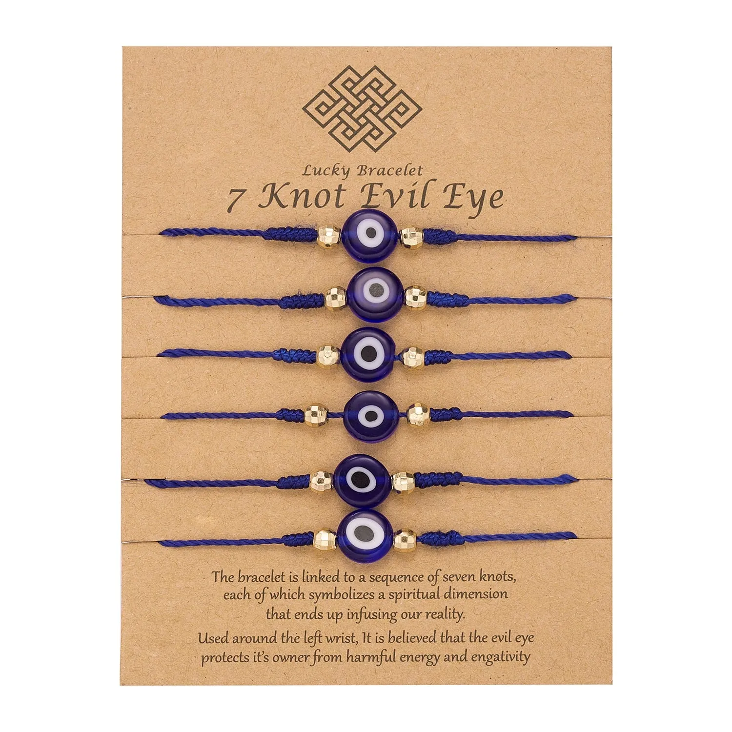 Embrace Fortuitous Vibes with our Exquisite Set of 6 Handmade Turkish Evil Eye Bracelets - Adjustable, Stylish and Trendy Fashion Accessory for Women and Men