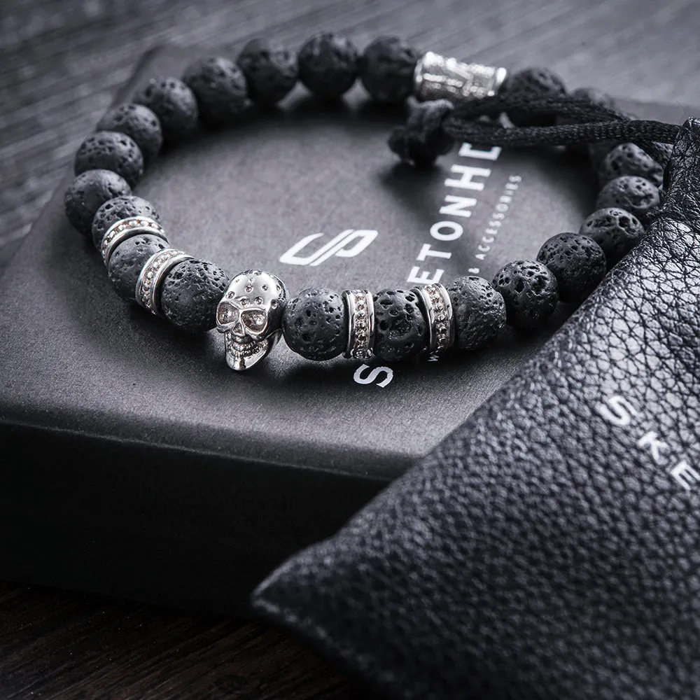 Emperador Silver Skull Bracelet