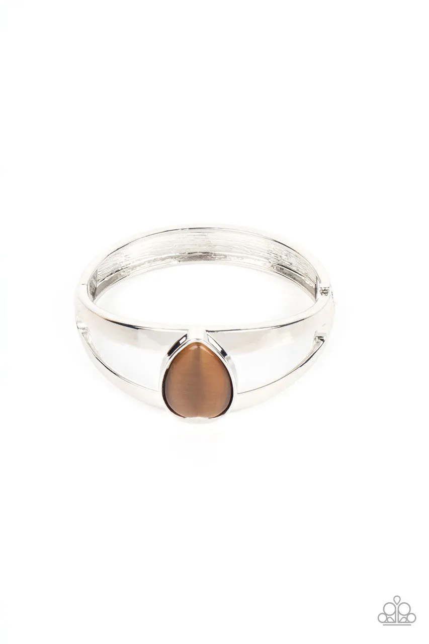 Enhanced Enchantment - Brown - Cat's Eye Stone Paparazzi Cuff Bracelet
