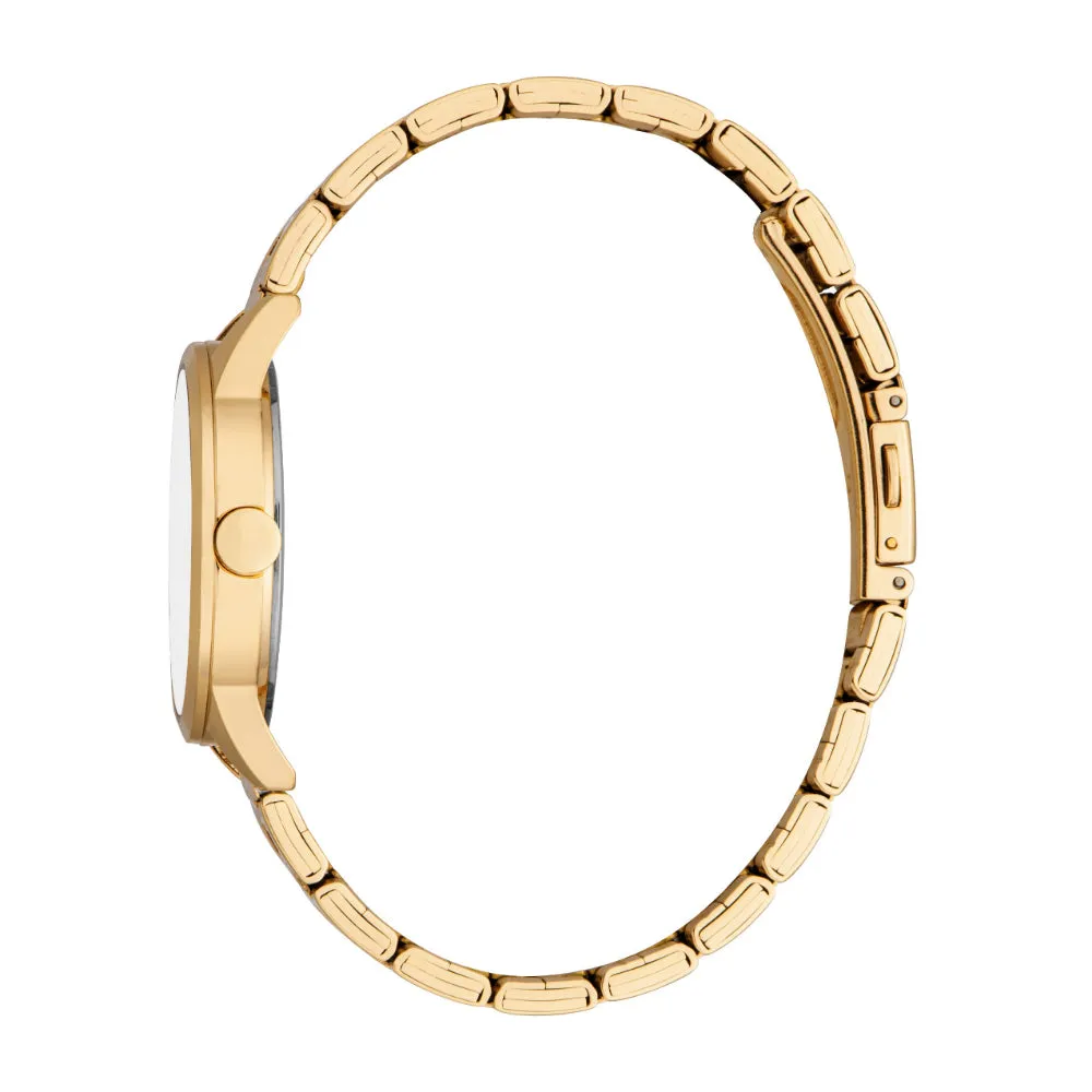 ESPRIT Women's Gold Watch with Silver Glitter Dial and Metal Bracelet