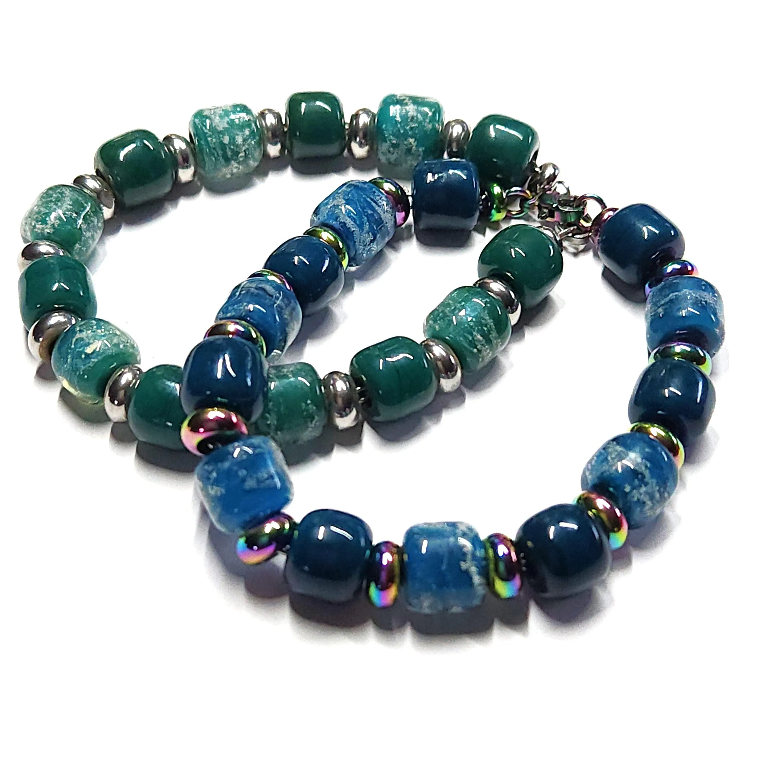 Eternal Bracelet with Cremation Ashes in Forest Green