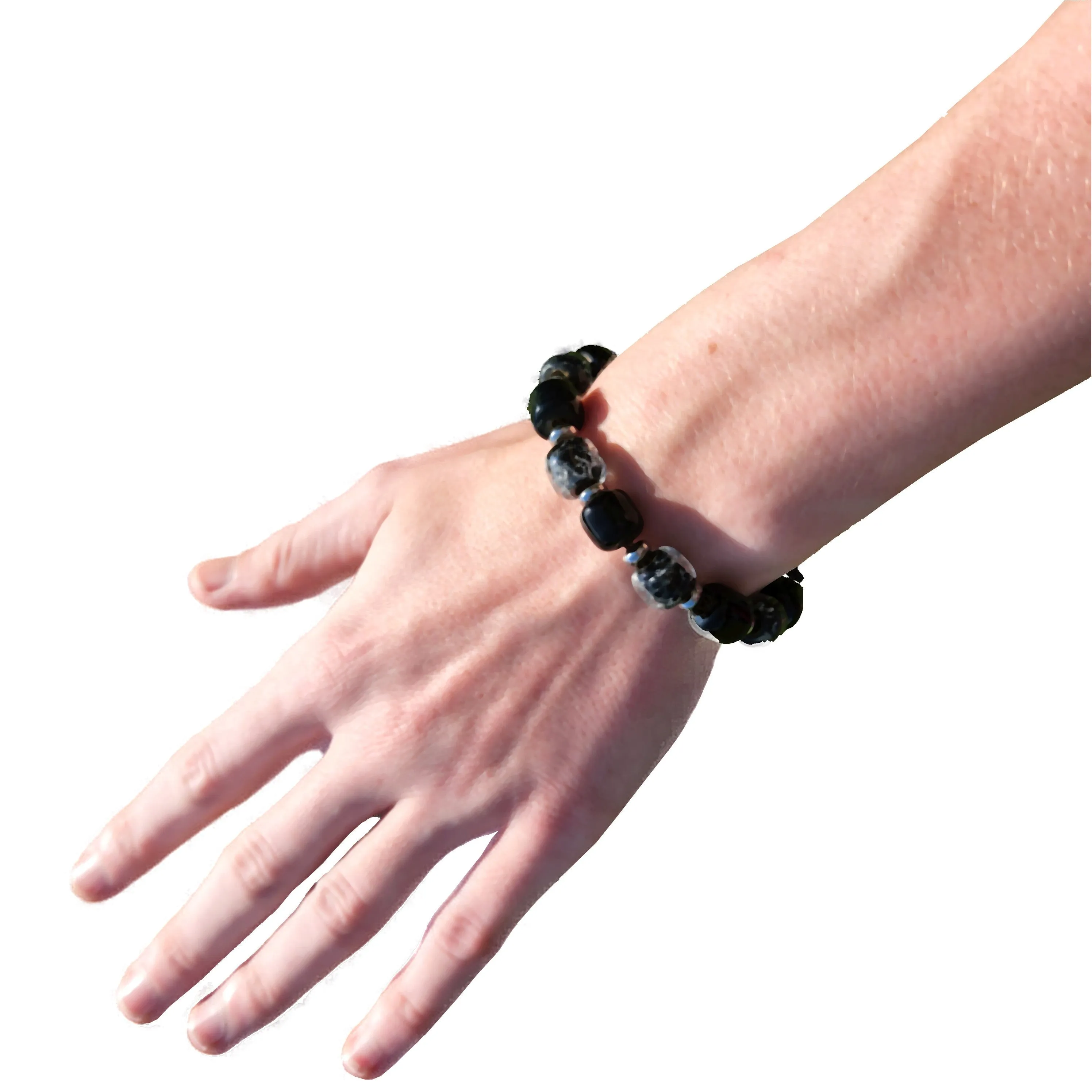 Eternal Bracelet with Cremation Ashes in Forest Green