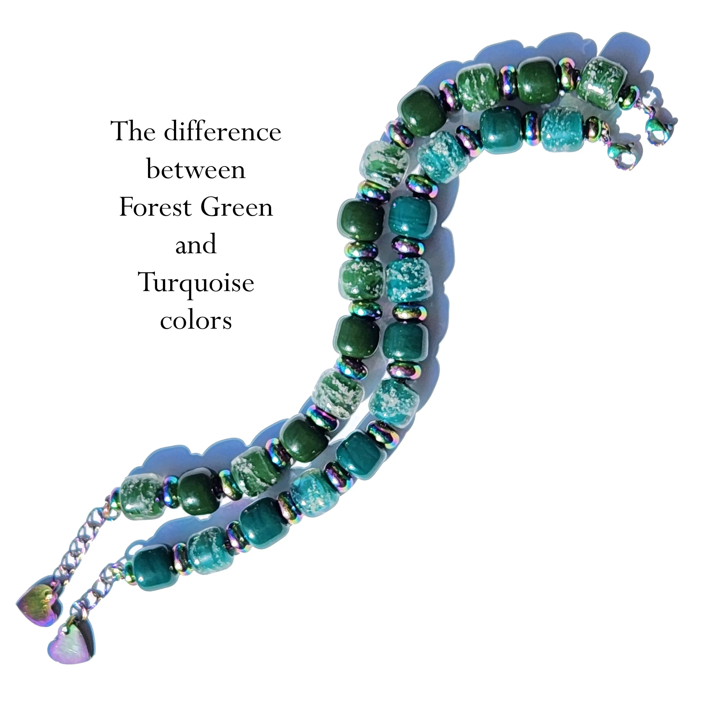 Eternal Bracelet with Cremation Ashes in Forest Green