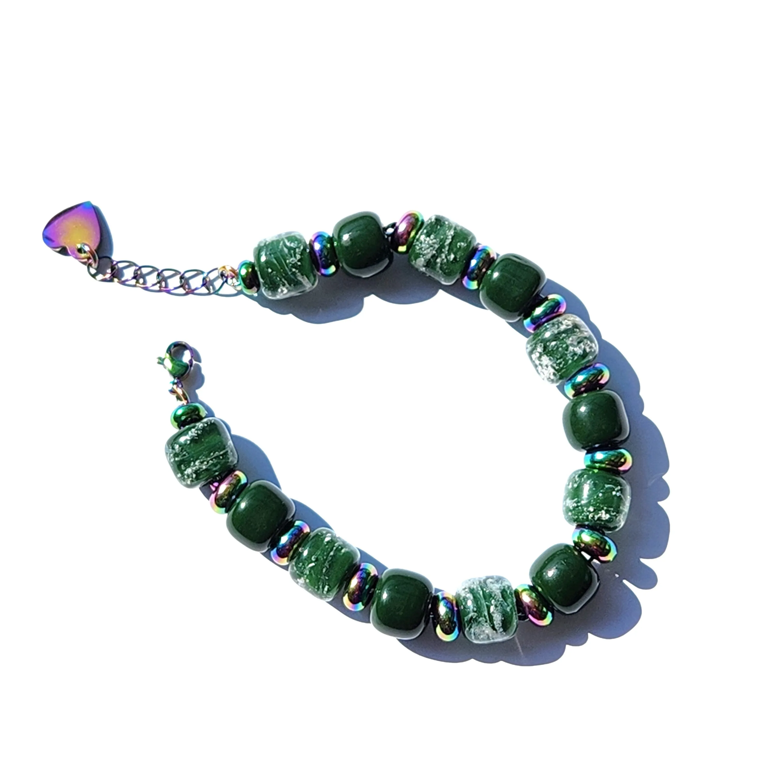 Eternal Bracelet with Cremation Ashes in Forest Green