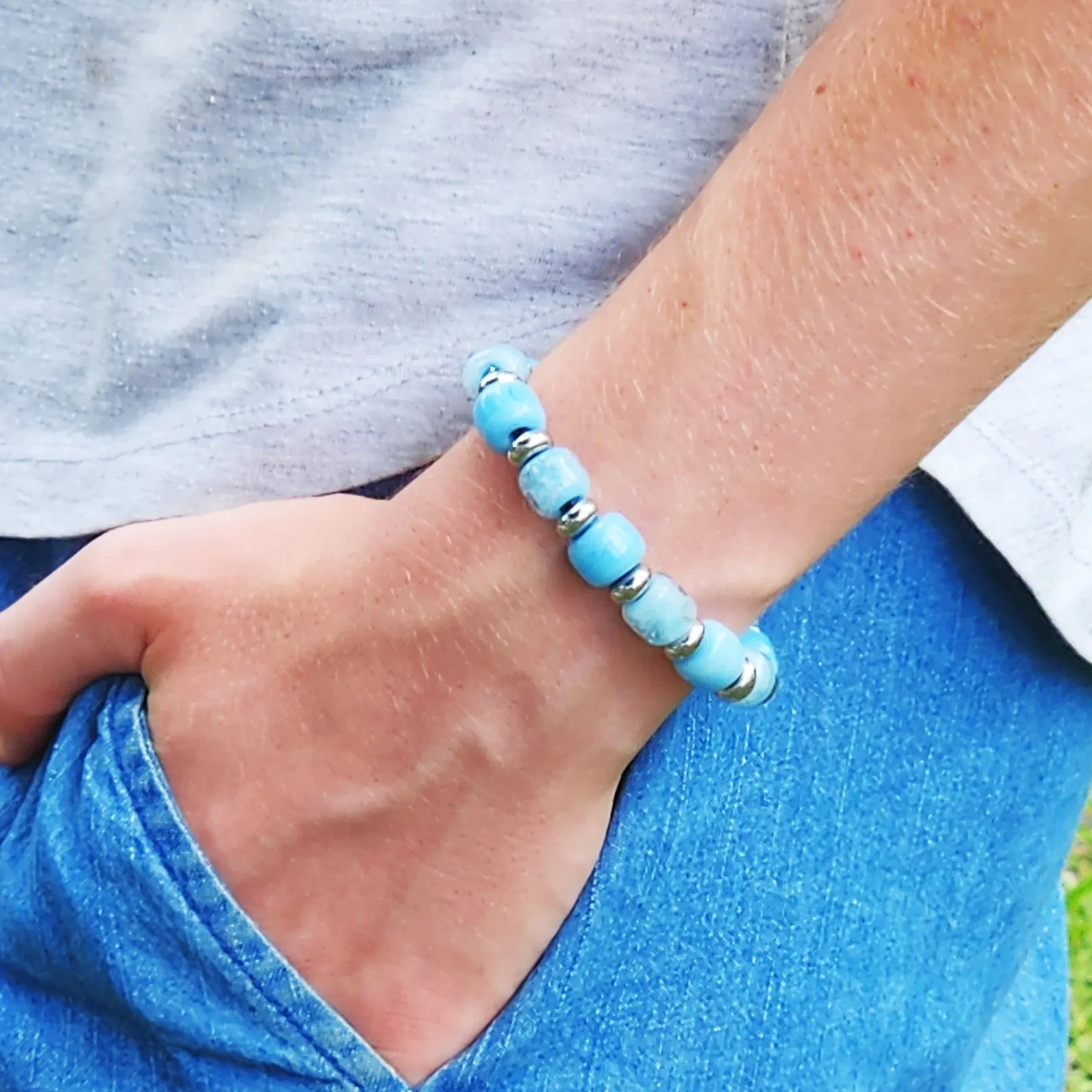 Eternal Cremation Bracelet in Ocean Blue