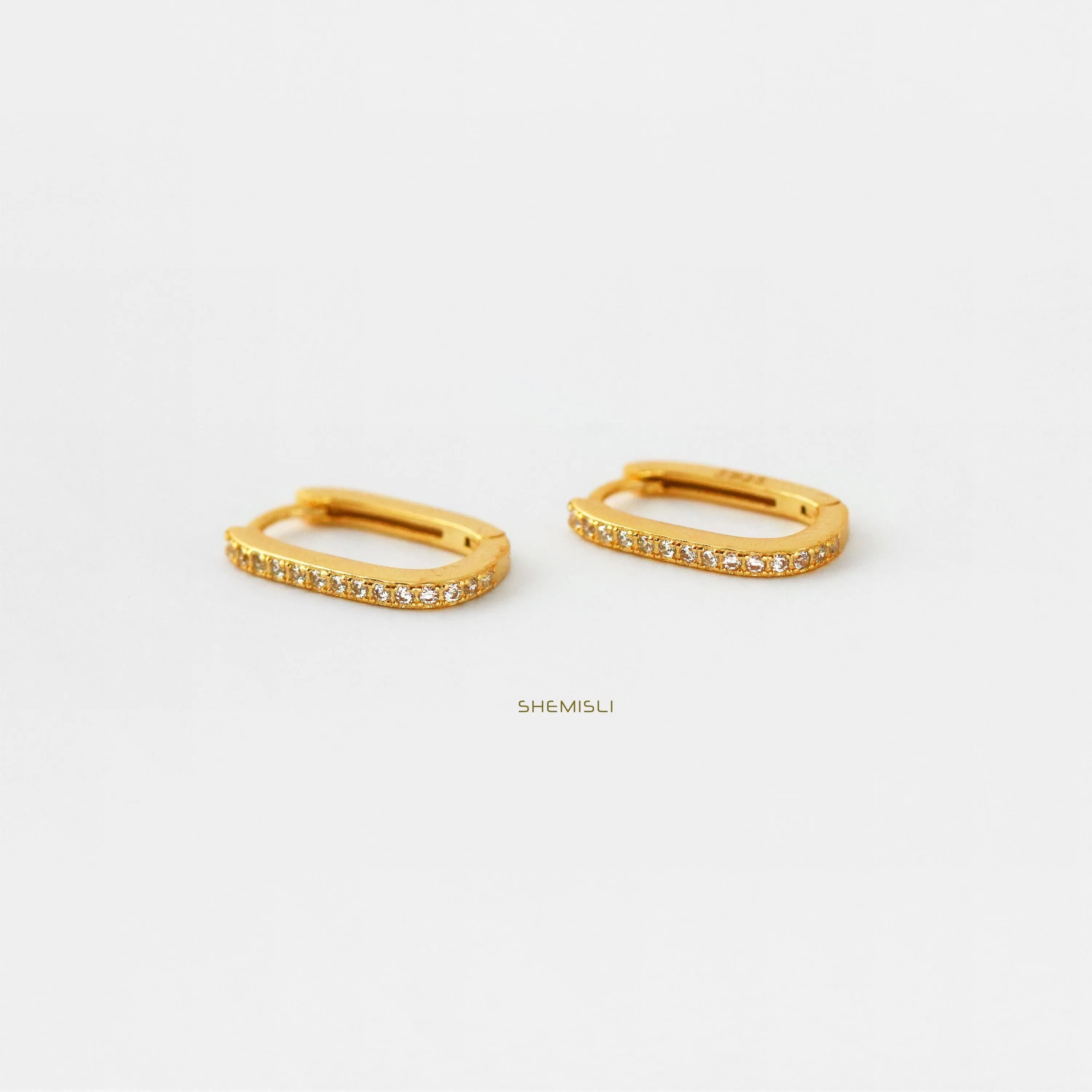 Everyday Oval Hoop Huggies Earrings Stack Set, Unisex, Gold, Silver SHEMISLI SH140, SH209