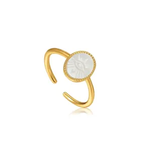 EVIL EYE EMBLEM ADJUSTABLE RING