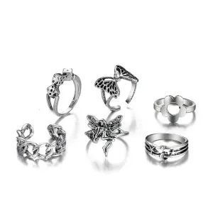 Fairy Grunge Y2K Ring Set for Unique Apparel and Accessories