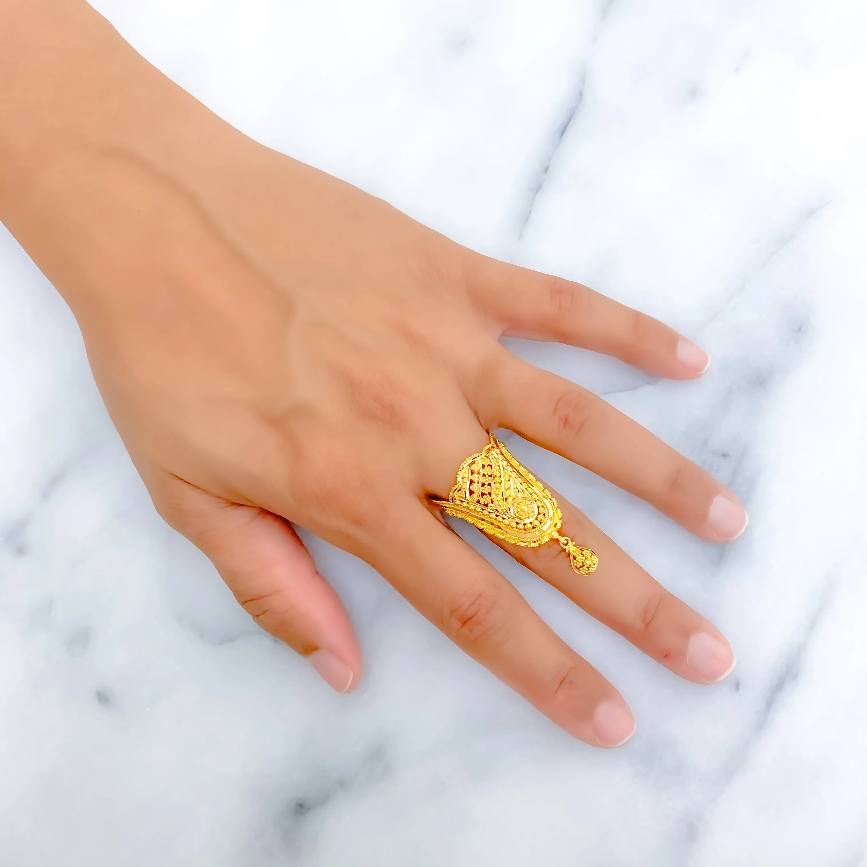Fancy Unique 22K Gold Vanki Ring