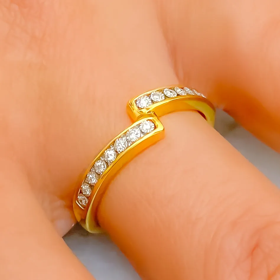 Fancy Upscale 18K Gold   Diamond Band