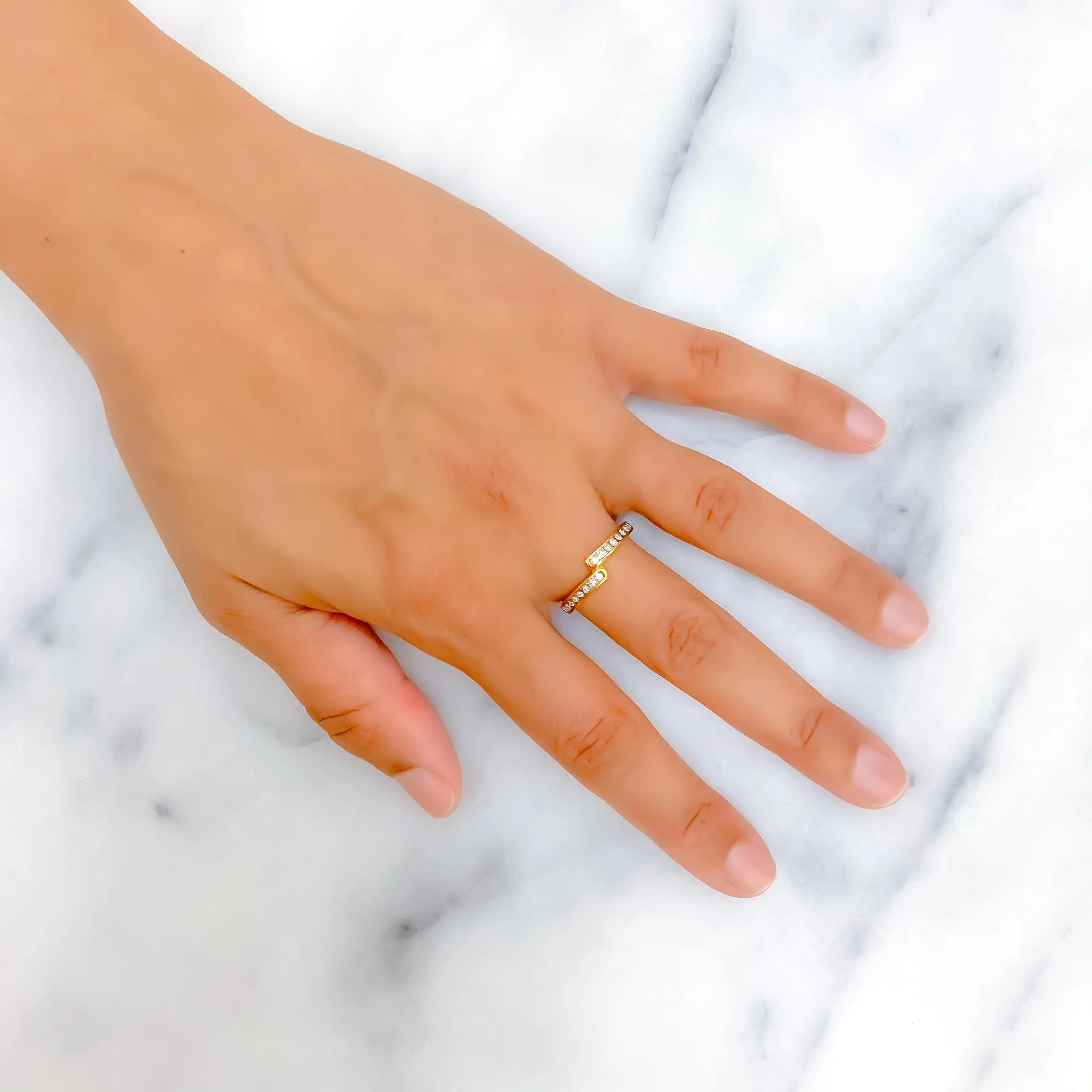 Fancy Upscale 18K Gold   Diamond Band