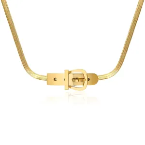Fashion Belt Chain Necklace in 18K Gold Plated Steel