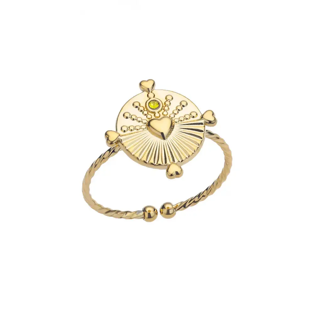 Fashion Stainless Steel Gold Color Hoop Rings For Women Luxury Open Adjustable Eyes Ring Jewelry Sets Wedding Party
