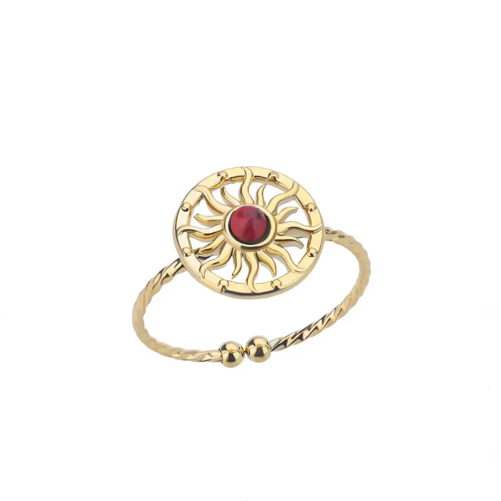 Fashion Stainless Steel Gold Color Hoop Rings For Women Luxury Open Adjustable Eyes Ring Jewelry Sets Wedding Party