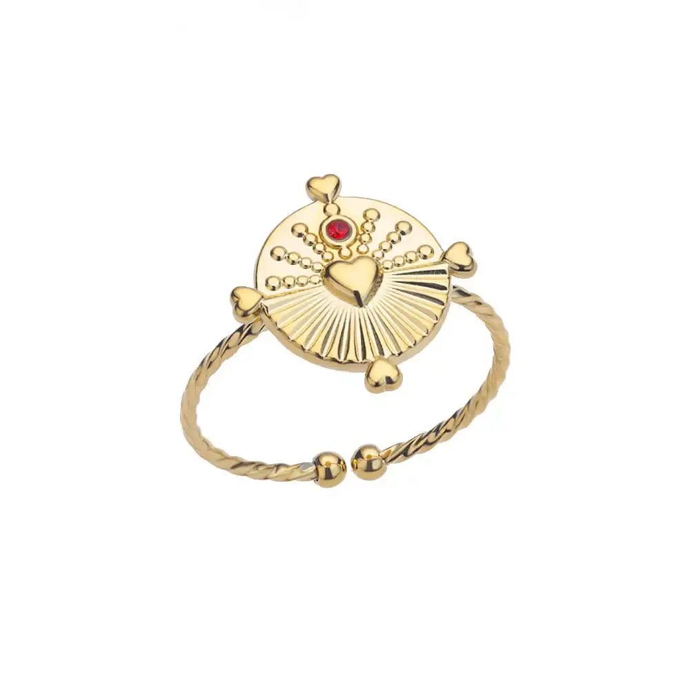 Fashion Stainless Steel Gold Color Hoop Rings For Women Luxury Open Adjustable Eyes Ring Jewelry Sets Wedding Party