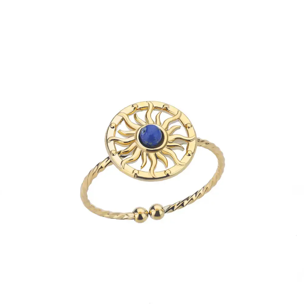 Fashion Stainless Steel Gold Color Hoop Rings For Women Luxury Open Adjustable Eyes Ring Jewelry Sets Wedding Party
