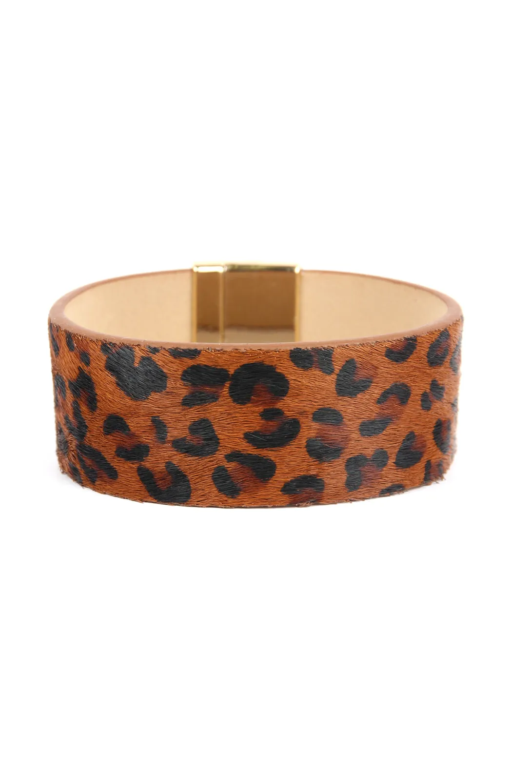 FAUX ANIMAL SKIN LEATHER BRACELET