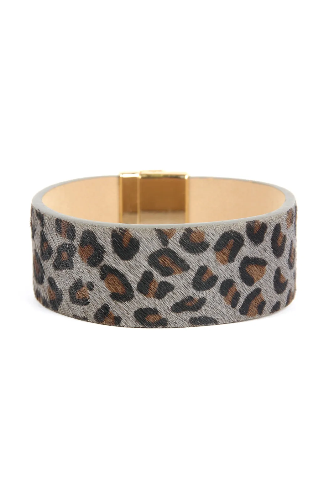 FAUX ANIMAL SKIN LEATHER BRACELET