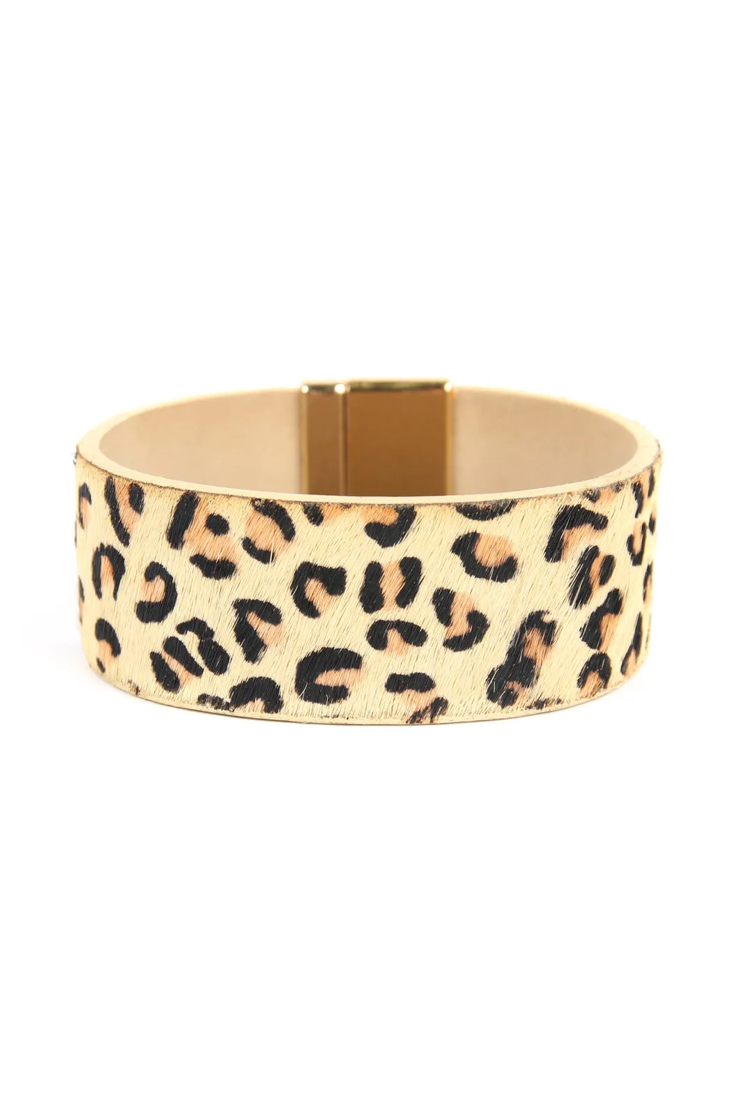 FAUX ANIMAL SKIN LEATHER BRACELET