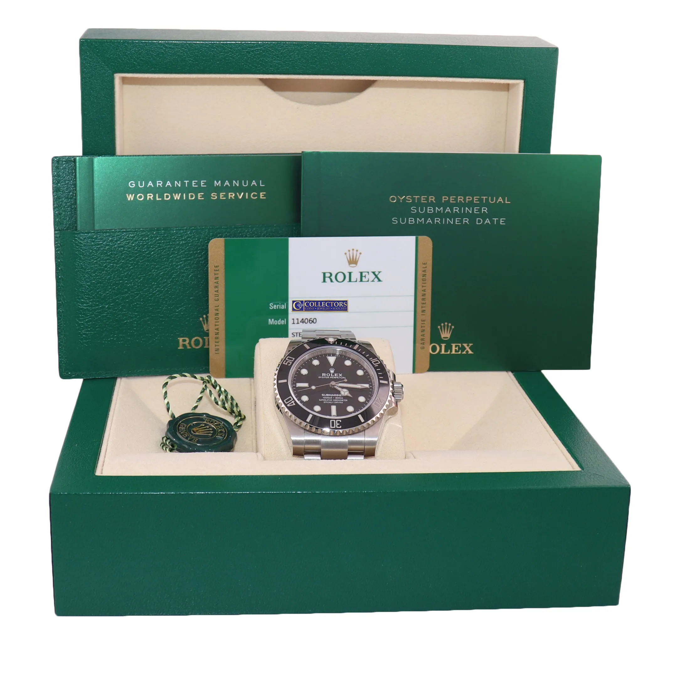 FEB 2020 NEW PAPERS Rolex Submariner No Date 114060 Steel Black Ceramic Watch