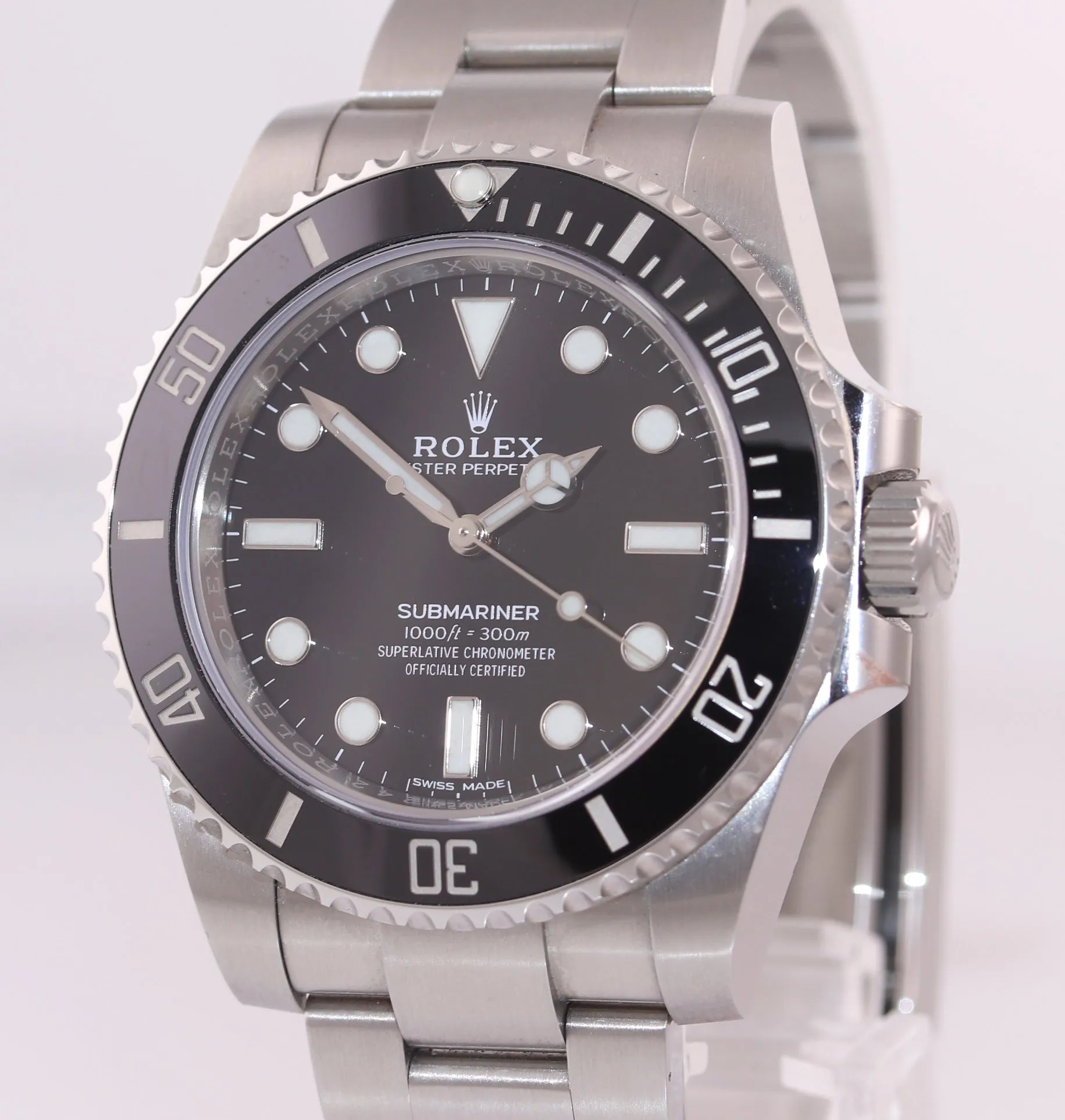 FEB 2020 NEW PAPERS Rolex Submariner No Date 114060 Steel Black Ceramic Watch