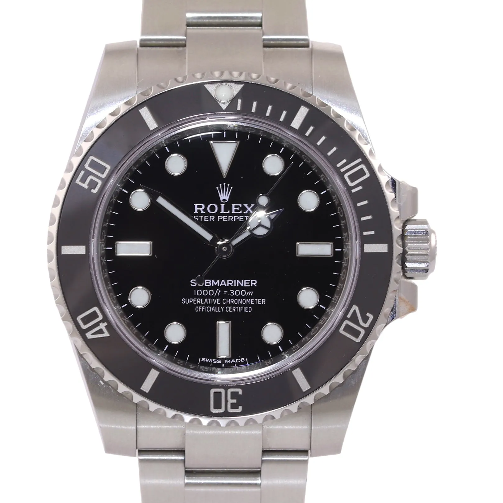 FEB 2020 NEW PAPERS Rolex Submariner No Date 114060 Steel Black Ceramic Watch