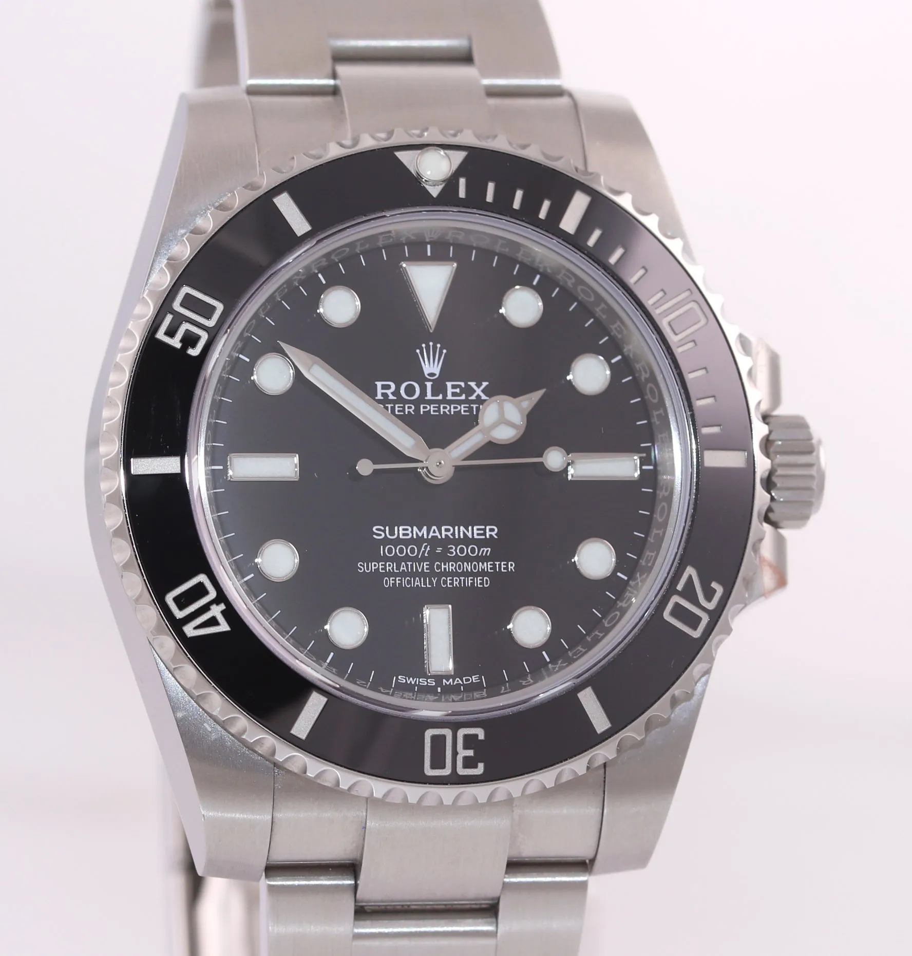 FEB 2020 NEW PAPERS Rolex Submariner No Date 114060 Steel Black Ceramic Watch