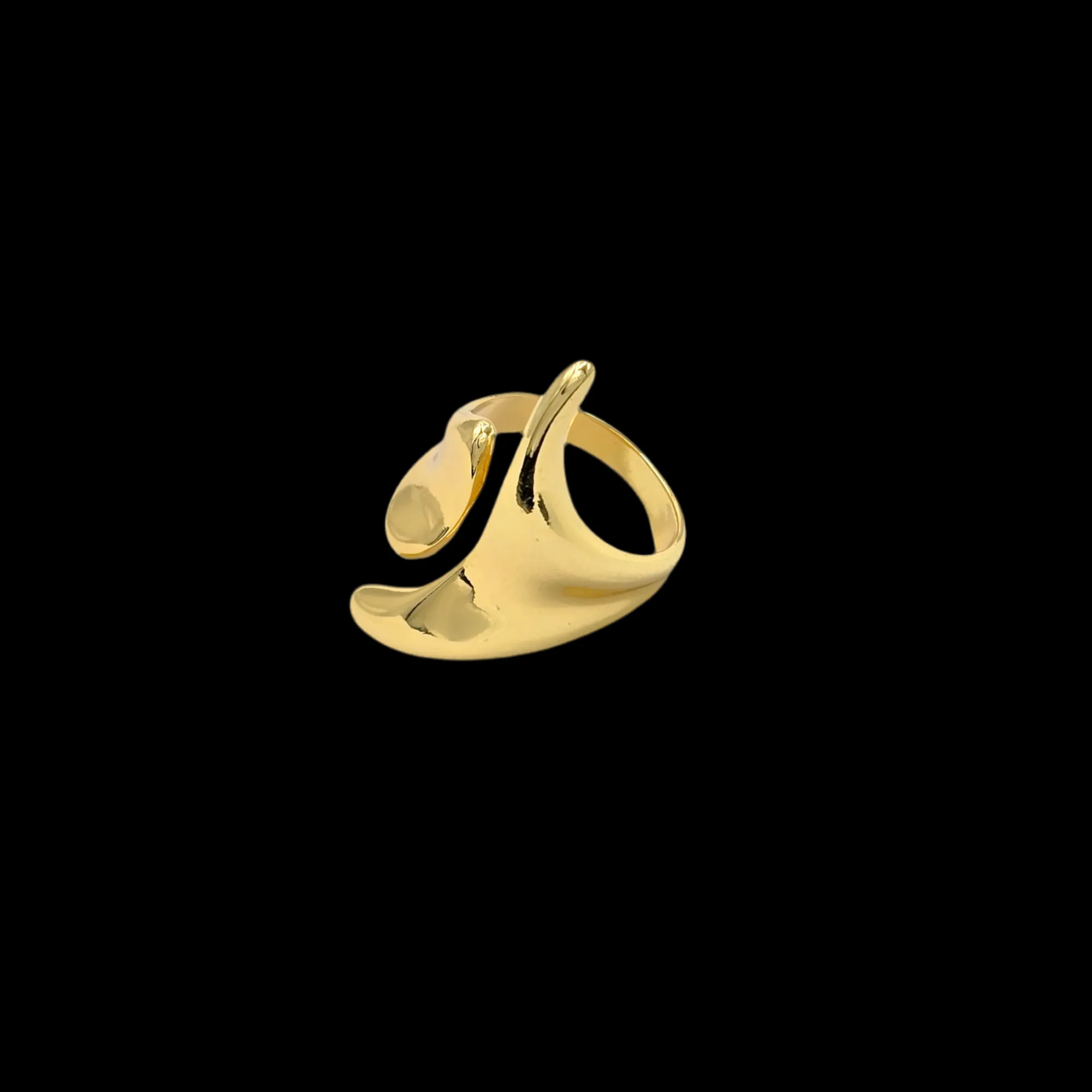 Fin Adjustable Ring Gold Plated AR20