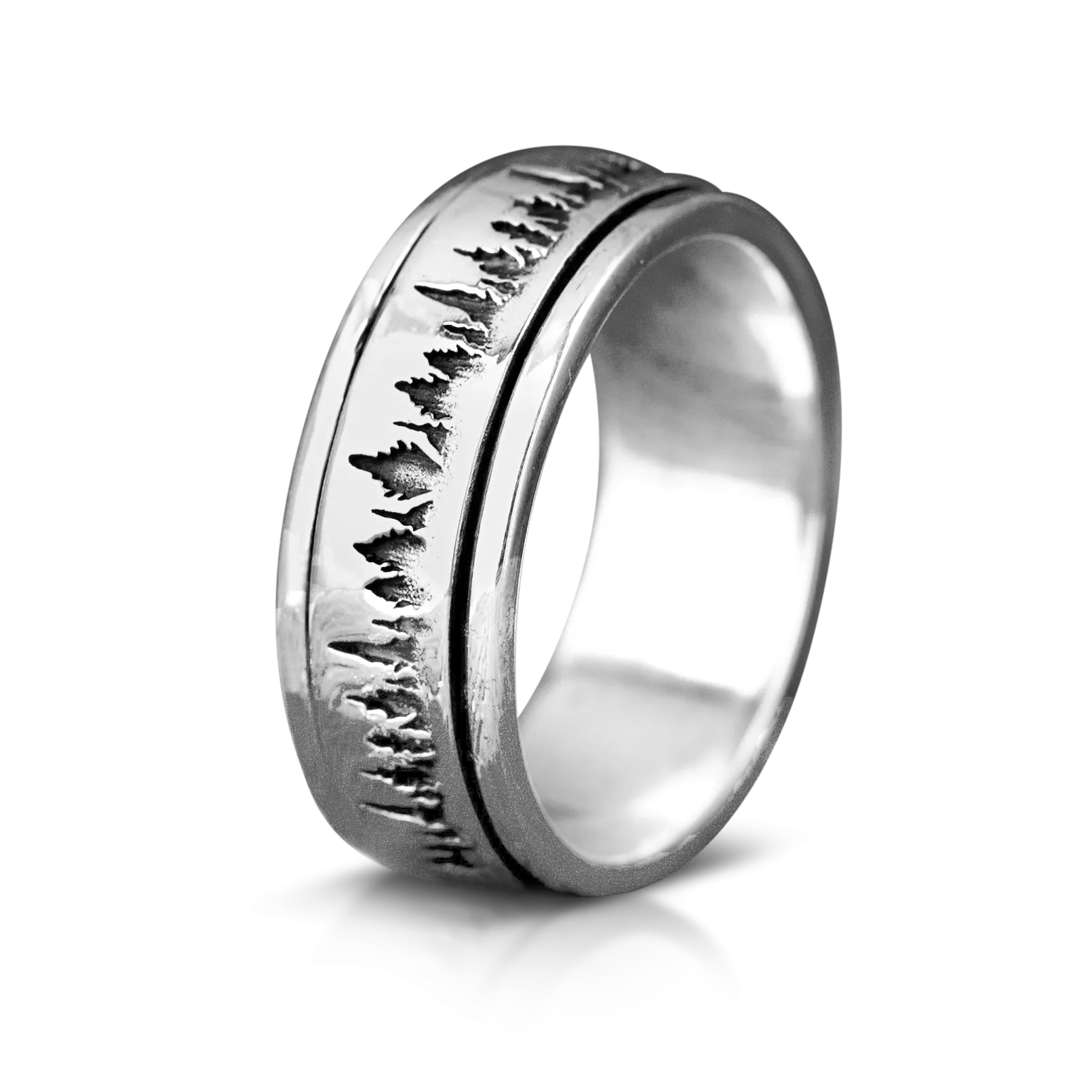 Forest Fidget Men's Ring Sterling Silver