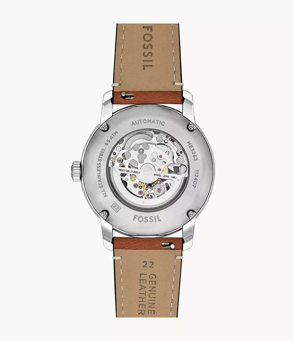 Fossil Heritage Gents Automatic Brown Leather Strap Watch