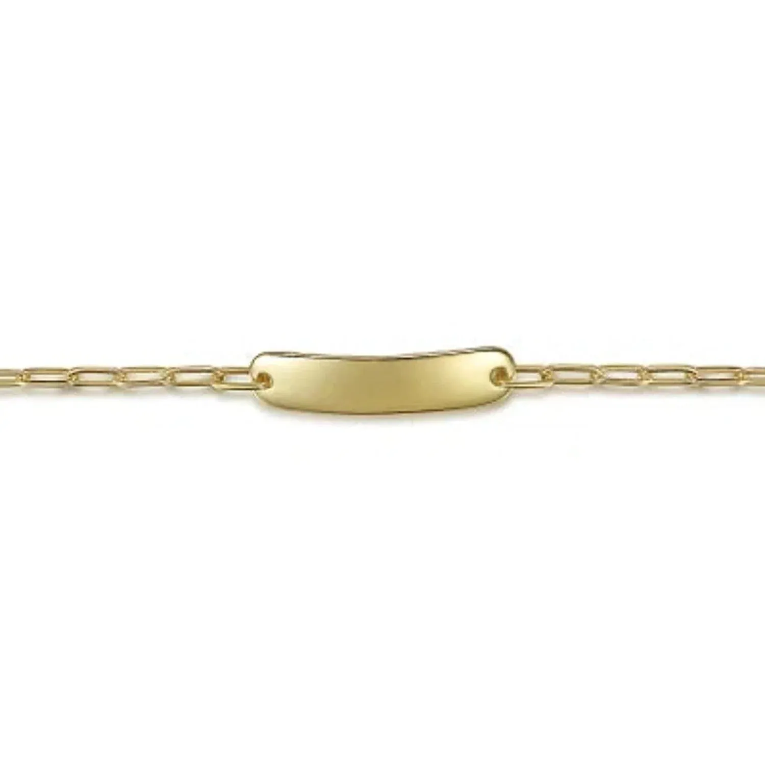 Gabriel & Co. Plain Gold Hollow Paperclip Chain Personalized ID Bracelet