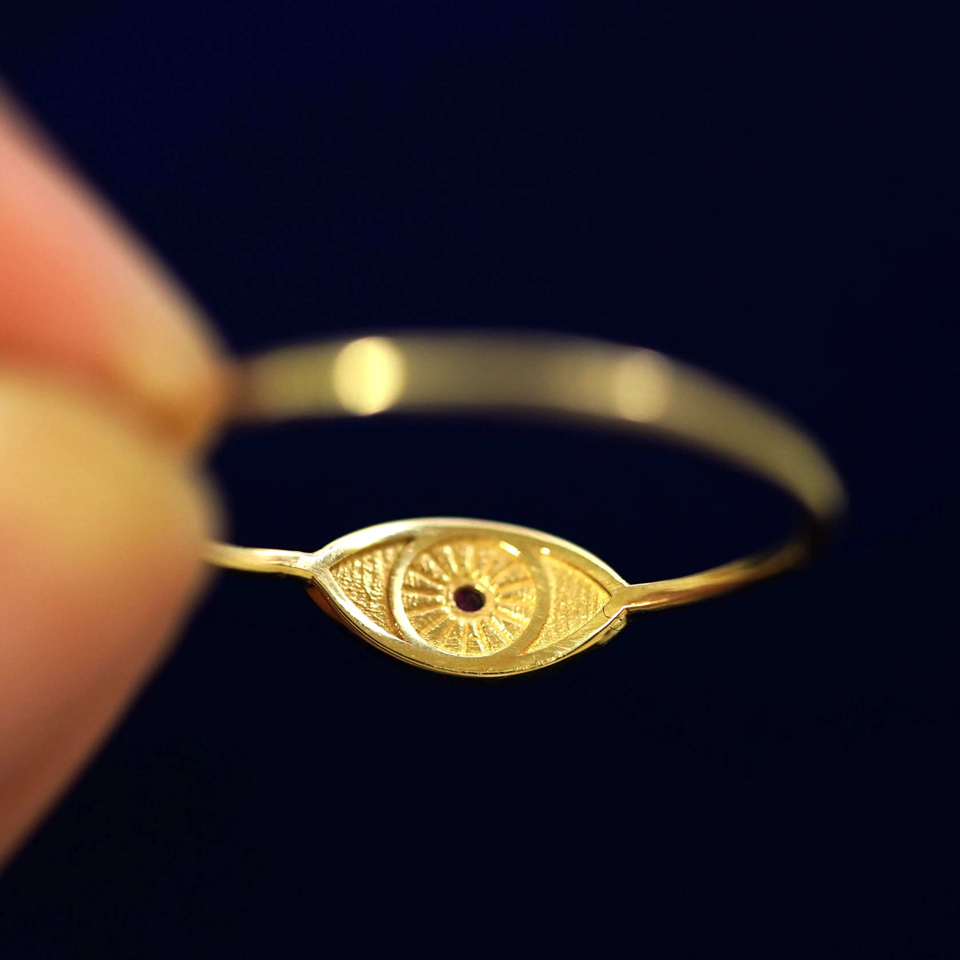 Gemstone Evil Eye Ring
