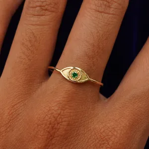 Gemstone Evil Eye Ring