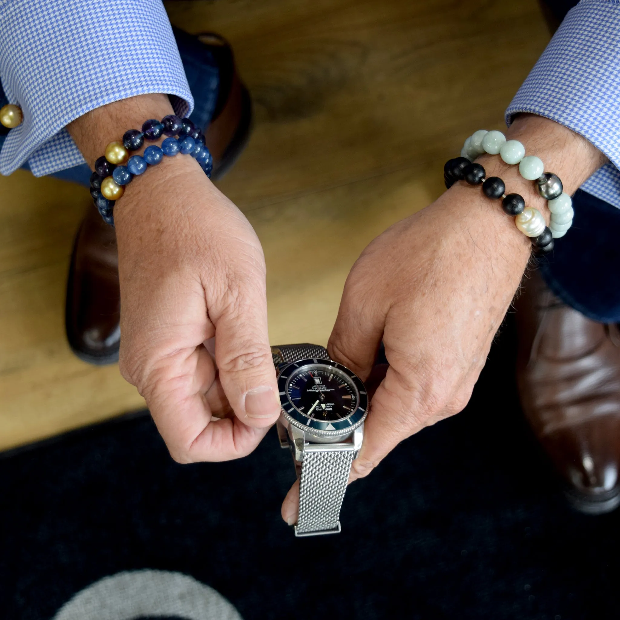 Gentlemen’s Gemstone & Pearl Bracelets