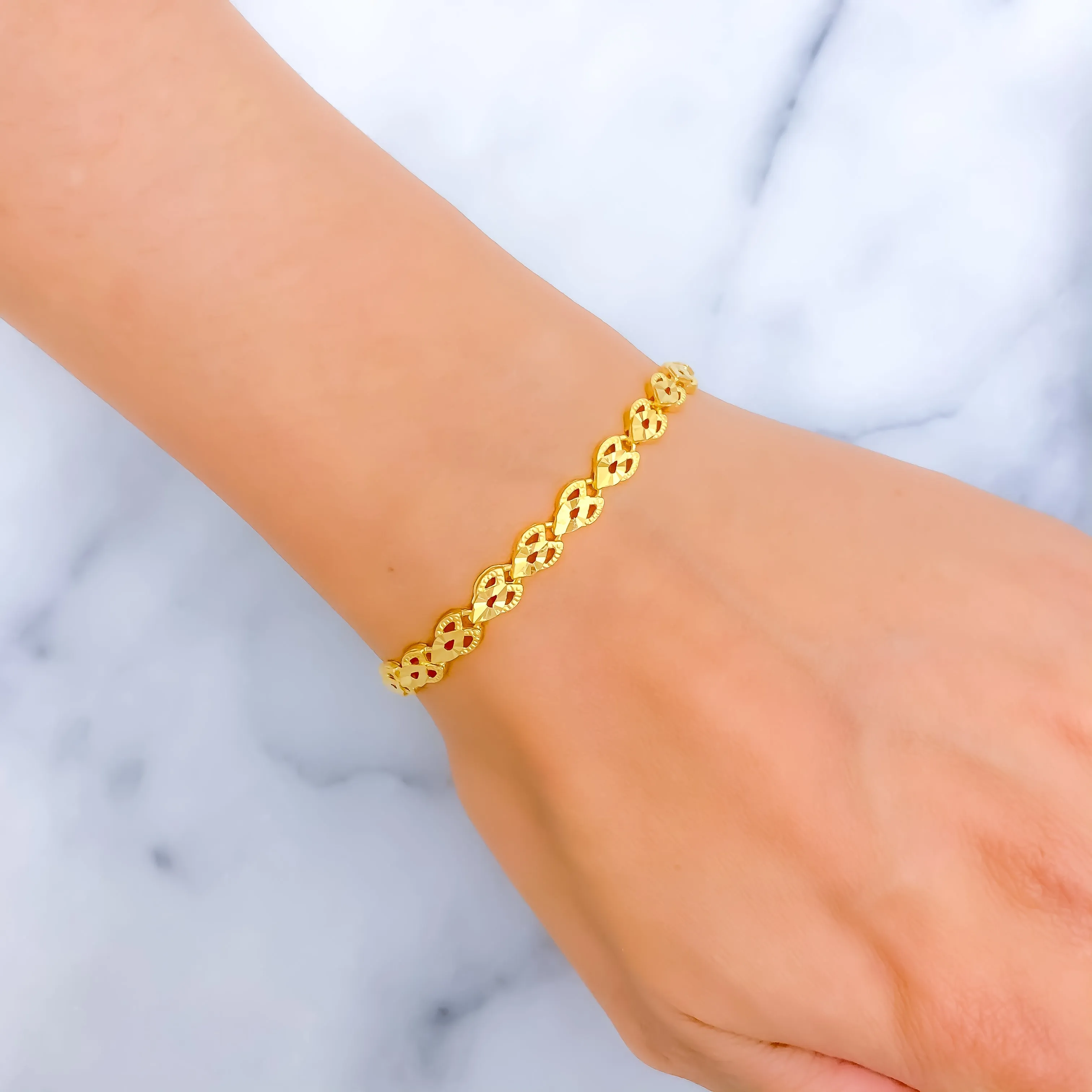 Geometric Ornate 22k Gold Bracelet