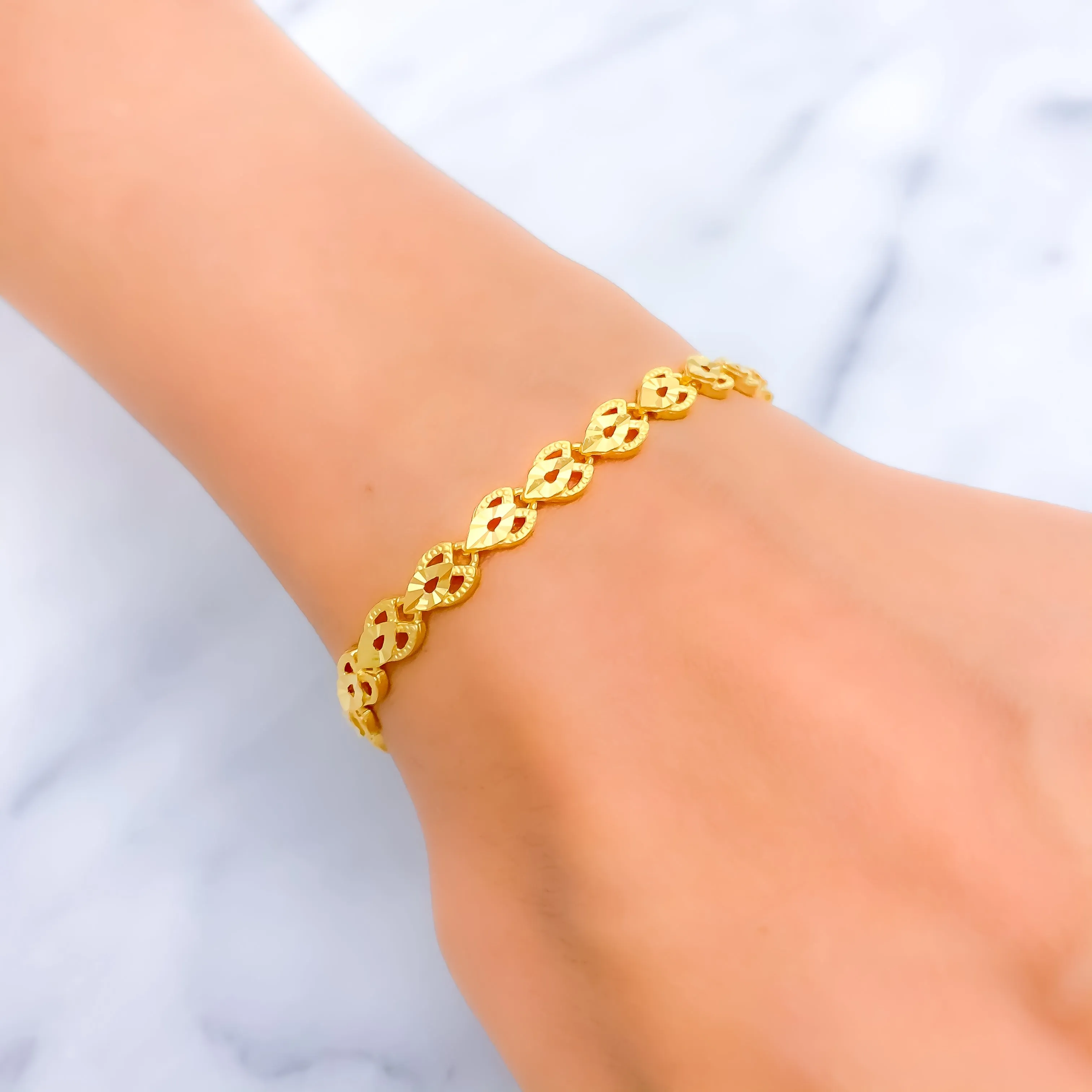 Geometric Ornate 22k Gold Bracelet