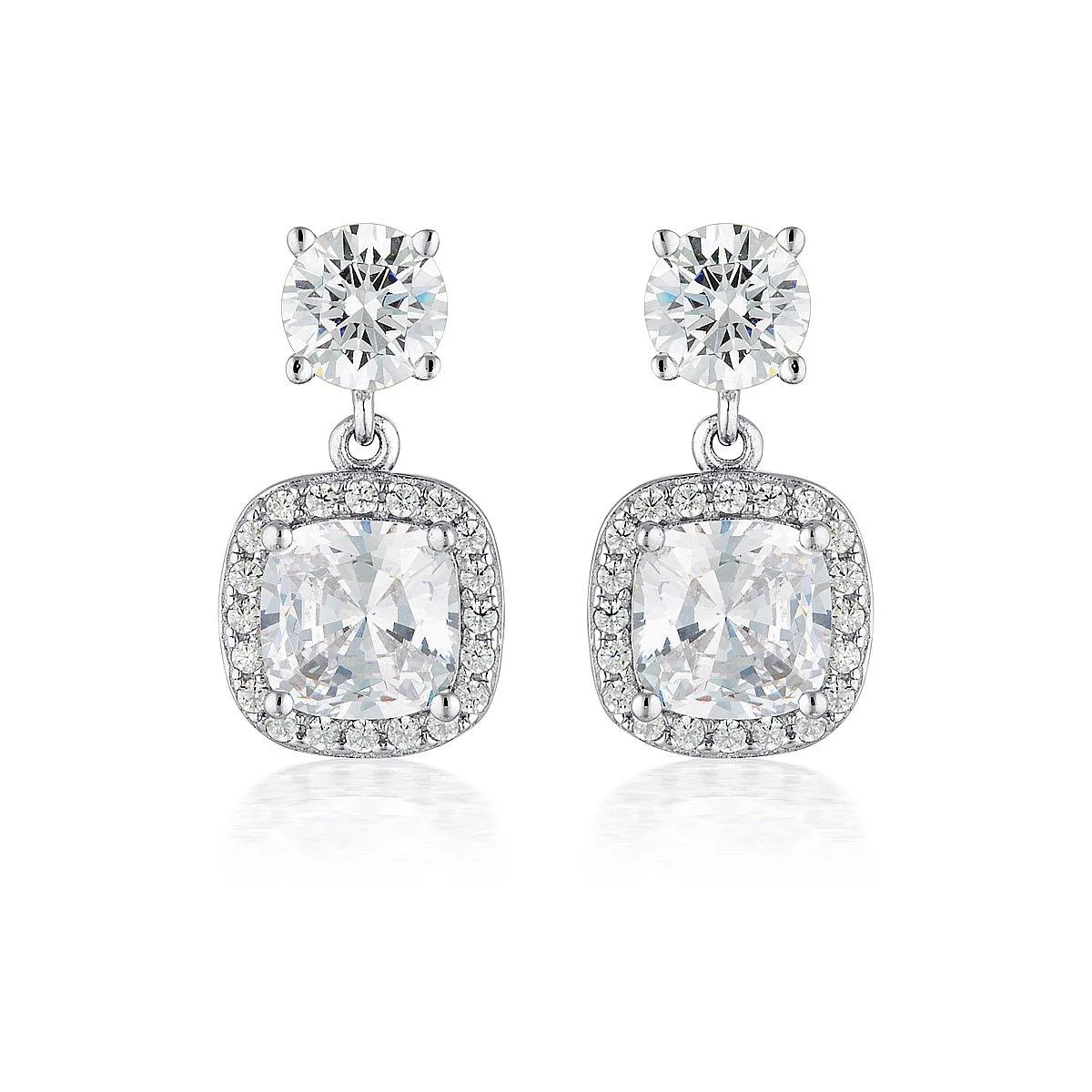 Georgini White Cubic Zirconia Rhodium 3mm Earrings