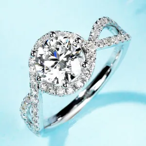 GIA Diamond Criss Cross Halo Engagement Ring