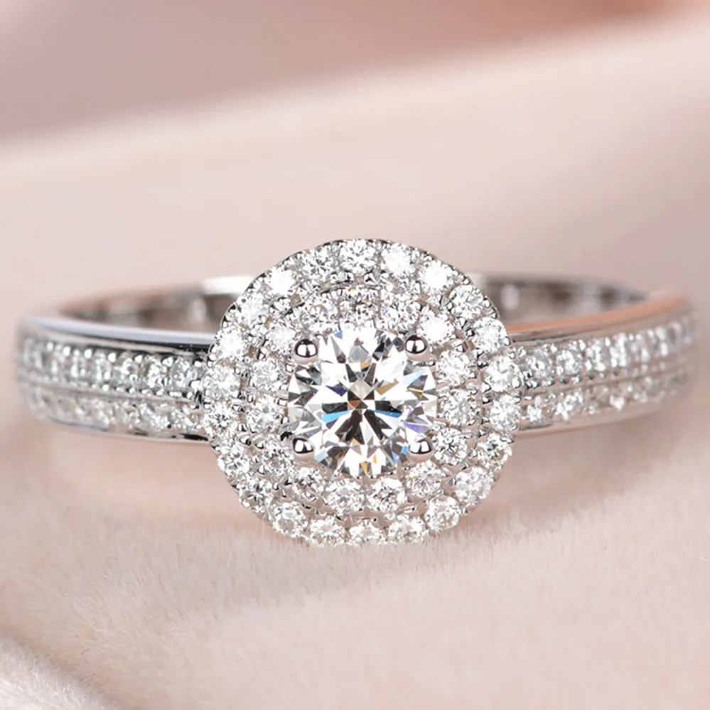 GIA Diamond Double Halo Engagement Ring