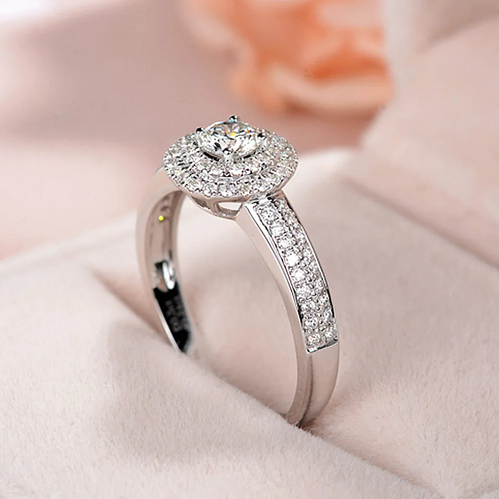 GIA Diamond Double Halo Engagement Ring