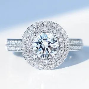 GIA Diamond Double Halo Engagement Ring