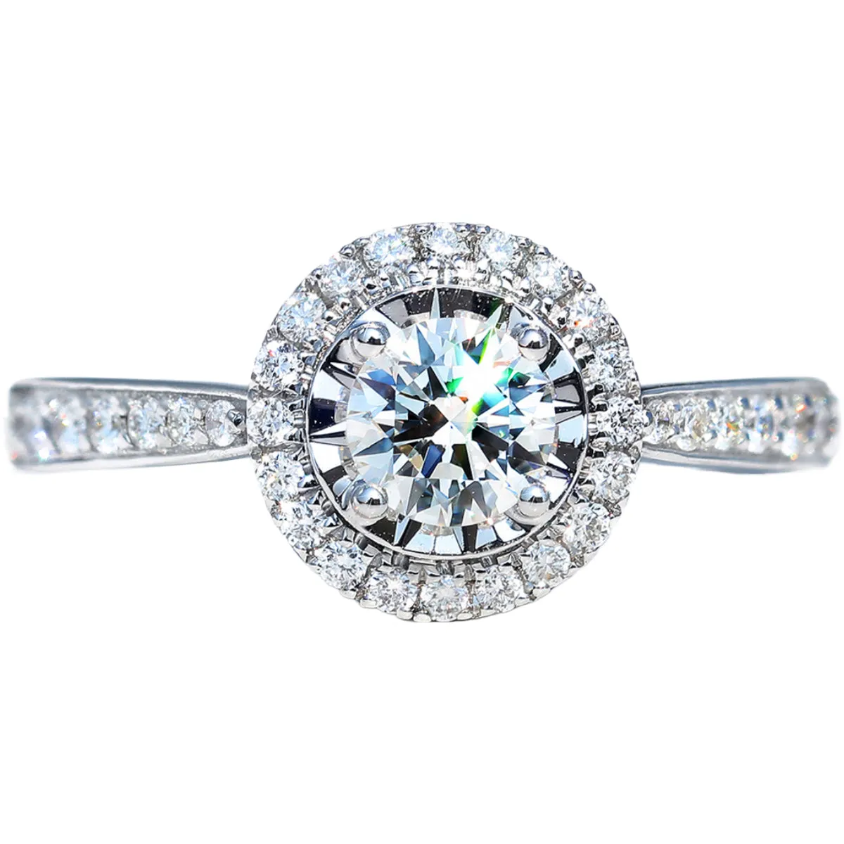 GIA Diamond Halo Engagement Ring