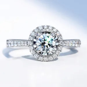 GIA Diamond Halo Engagement Ring