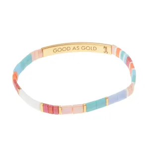 GK005 Good Karma Miyuki Brarcelet Good As Gold Aqua