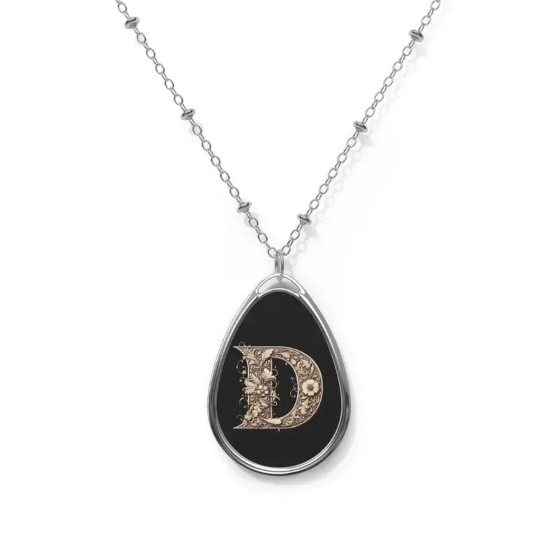 Glamorous Letter d Oval Necklace for Bold Style