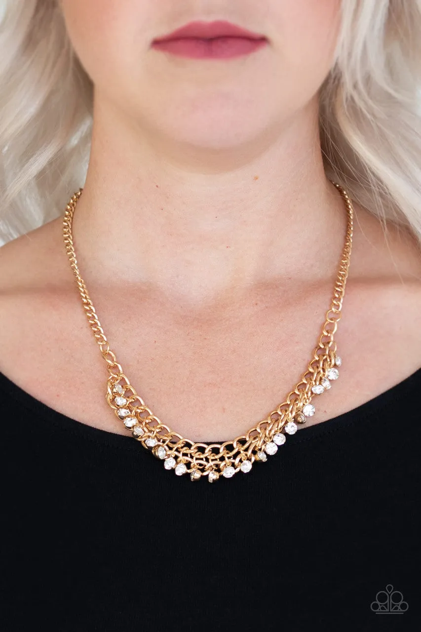 Glow and Grind Gold Paparazzi Necklace