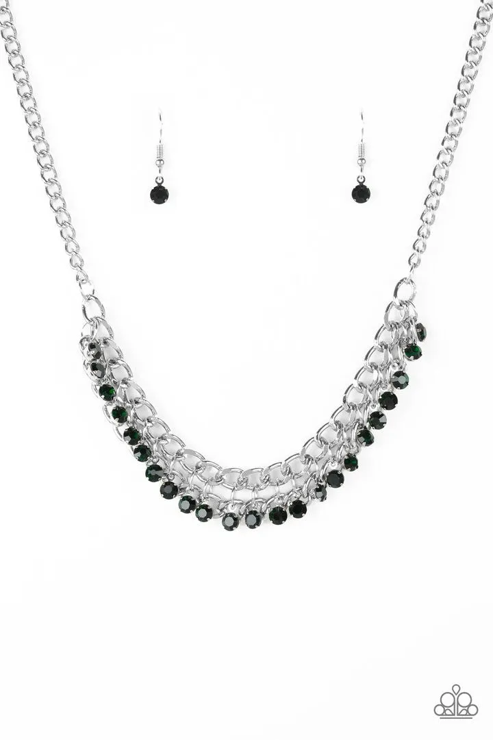 Glow and Grind Green Paparazzi Necklace